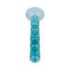 Bubble Stacked Taper Candle Holder | Glossy Aqua Blue Glass | 12"