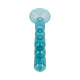 Bubble Stacked Taper Candle Holder | Glossy Aqua Blue Glass | 12"