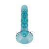 Bubble Stacked Taper Candle Holder | Glossy Aqua Blue Glass | 12"