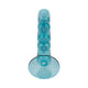 Bubble Stacked Taper Candle Holder | Glossy Aqua Blue Glass | 12"