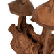 Decorative Mushroom Cluster Sculpture | 13" Dark Natural Brown Teak Wood
