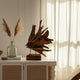 Decorative Sculpture of a Fish on a Stand | Carved Brown Teak Wood | 30"