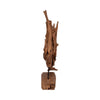 Decorative Sculpture of a Fish on a Stand | Carved Brown Teak Wood | 30"