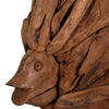 Decorative Sculpture of a Fish on a Stand | Carved Brown Teak Wood | 30"