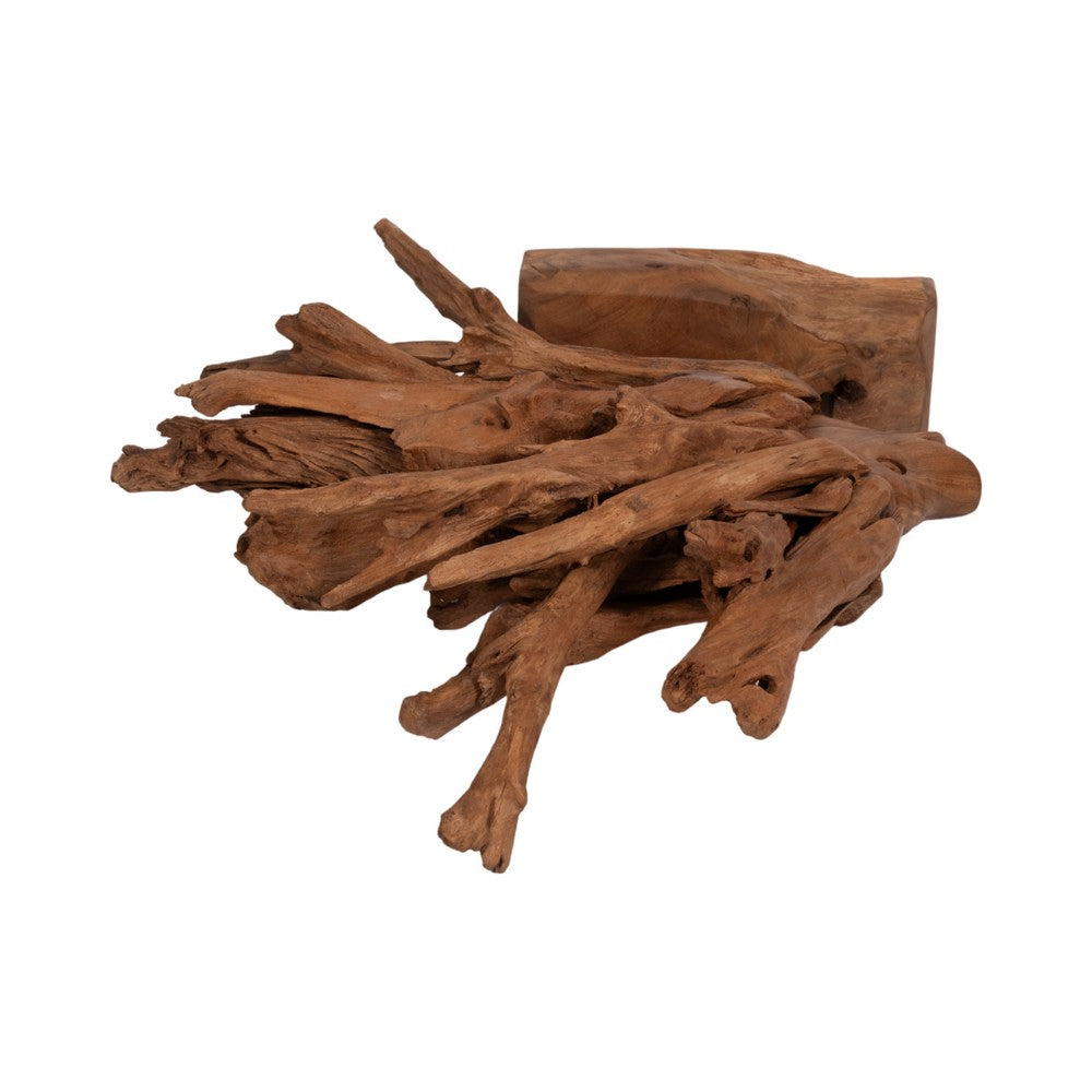 Decorative Sculpture of a Fish on a Stand | Carved Brown Teak Wood | 30"
