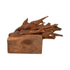 Decorative Sculpture of a Fish on a Stand | Carved Brown Teak Wood | 30"