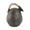 Kael Decorative Jug Vase | Wrapped Rattan Handle | Gray Terracotta 13"