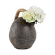 Kael Decorative Jug Vase | Wrapped Rattan Handle | Gray Terracotta 13"