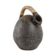 Kael Decorative Jug Vase | Wrapped Rattan Handle | Gray Terracotta 13"