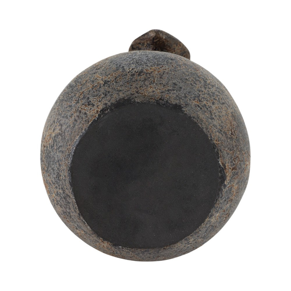 Kael Decorative Jug Vase | Wrapped Rattan Handle | Gray Terracotta 13"