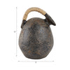 Kael Decorative Jug Vase | Wrapped Rattan Handle | Gray Terracotta 13"