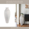 Decorative Accent Tall Floor Vase | 30" Rustic Ivory White Terracotta