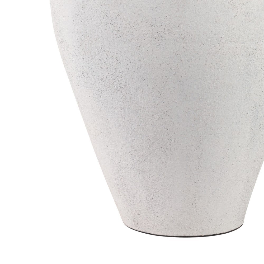 Decorative Accent Tall Floor Vase | 30" Rustic Ivory White Terracotta