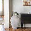 Decorative Accent Tall Floor Vase | 30" Rustic Ivory White Terracotta