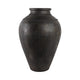 Decorative Floor Vase w Sculpted Rim | Matte Rustic Black | 30"