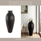 Decorative Floor Vase w Sculpted Rim | Matte Rustic Black | 30"