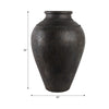 Decorative Floor Vase w Sculpted Rim | Matte Rustic Black | 30"