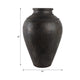 Decorative Floor Vase w Sculpted Rim | Matte Rustic Black | 30"