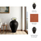Decorative Floor Vase w Sculpted Rim | Matte Rustic Black | 30"