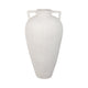 Floor Vase | 40" Amphora Shape with Side Handles | Ivory Terracotta