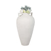 Floor Vase | 40" Amphora Shape with Side Handles | Ivory Terracotta