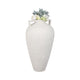 Floor Vase | 40" Amphora Shape with Side Handles | Ivory Terracotta