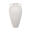Floor Vase | 40" Amphora Shape with Side Handles | Ivory Terracotta