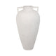 Floor Vase | 40" Amphora Shape with Side Handles | Ivory Terracotta
