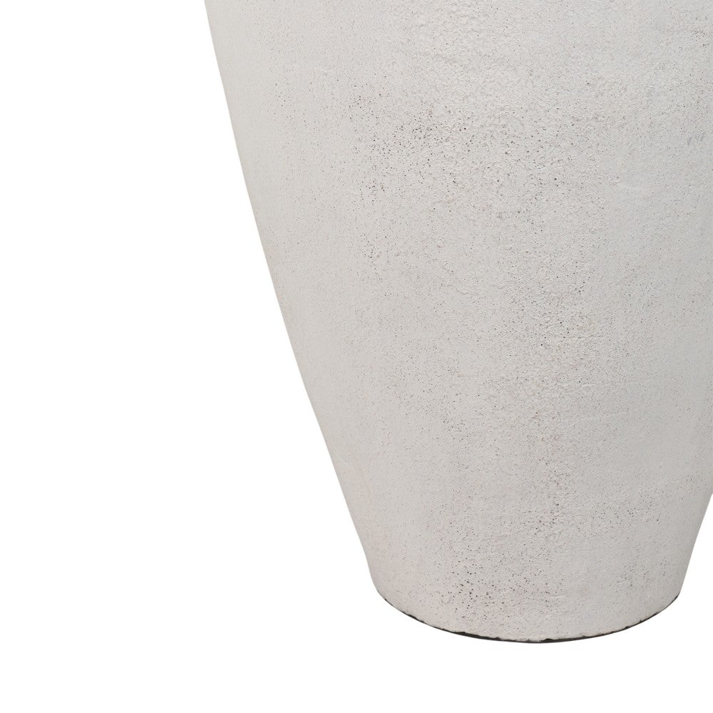 Floor Vase | 40" Amphora Shape with Side Handles | Ivory Terracotta