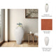 Floor Vase | 40" Amphora Shape with Side Handles | Ivory Terracotta