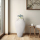 Floor Vase | 40" Amphora Shape with Side Handles | Ivory Terracotta