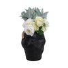 Jug Vase with Rattan Handles | Pottery Shape | Black Terracotta 13"