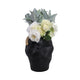 Jug Vase with Rattan Handles | Pottery Shape | Black Terracotta 13"