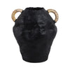 Jug Vase with Rattan Handles | Pottery Shape | Black Terracotta 13"