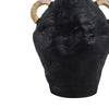 Jug Vase with Rattan Handles | Pottery Shape | Black Terracotta 13"