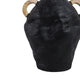 Jug Vase with Rattan Handles | Pottery Shape | Black Terracotta 13"