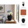 Jug Vase with Rattan Handles | Pottery Shape | Black Terracotta 13"