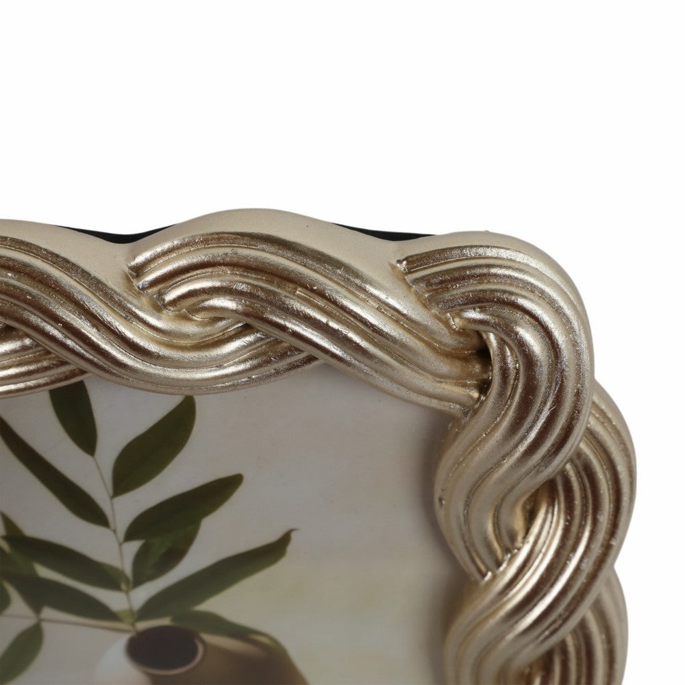 Photo Frame | Gold Polyresin Enchanted Butterfly Design | Fits 5x7 Portrait