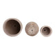 Outdoor Planter Set of 3 | Bowl Shape | Ribbed Antique White Terracotta