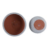 Decorative Planter Set of 2 | Bowl-Shape | Textured Surface | White Clay