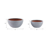 Decorative Planter Set of 2 | Bowl-Shape | Textured Surface | White Clay