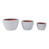 3pc Garden Planters Set | Textured Ceramic | White Lava Finish | 8,11,15"