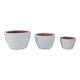 3pc Garden Planters Set | Textured Ceramic | White Lava Finish | 8,11,15"