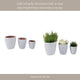 3pc Garden Planters Set | Textured Ceramic | White Lava Finish | 8,11,15"