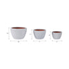 3pc Garden Planters Set | Textured Ceramic | White Lava Finish | 8,11,15"
