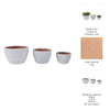 3pc Garden Planters Set | Textured Ceramic | White Lava Finish | 8,11,15"