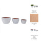 3pc Garden Planters Set | Textured Ceramic | White Lava Finish | 8,11,15"
