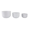 3pc Outdoor Garden Planters Set | White Cement | 9 |12 |15" Round