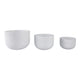 3pc Outdoor Garden Planters Set | White Cement | 9 |12 |15" Round