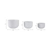 3pc Outdoor Garden Planters Set | White Cement | 9 |12 |15" Round